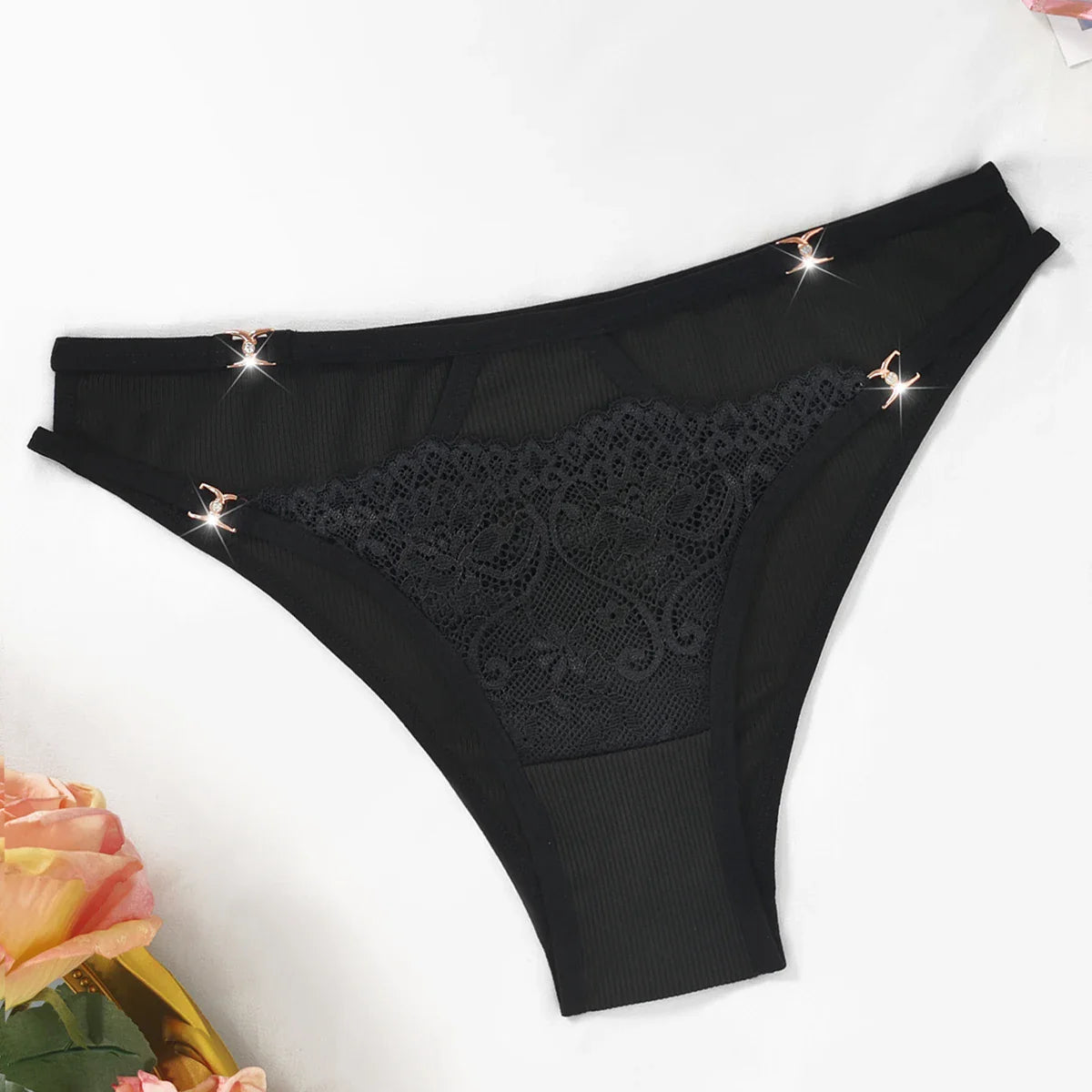 Lustrous Lace Thong