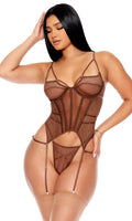 Caught Up O-Net Bustier Lingerie Set — Corset | Lavah Pleasure