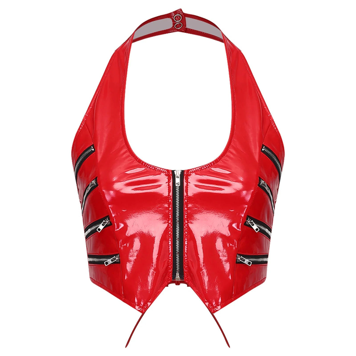 Onyx Zip Halter Top