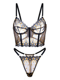 Chic Luxe Noir & Gold Lingerie Set — Lingerie Set | Lavah Pleasure