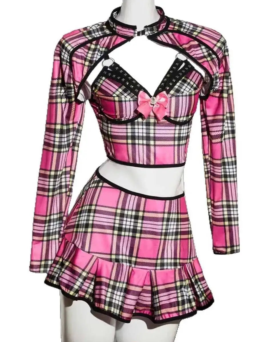 Reese Plaid Crop Set