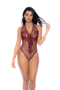 Vino Noir Floral Bodysuit — Bodysuit | Lavah Pleasure