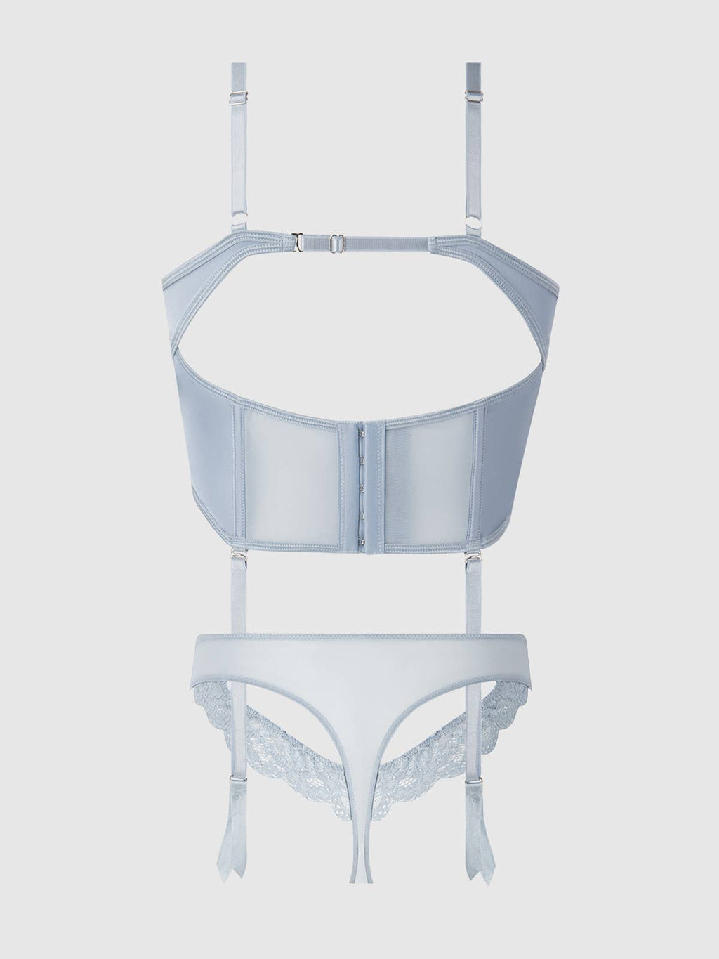 Sienna Satin & Lace Bustier & Cheeky Set
