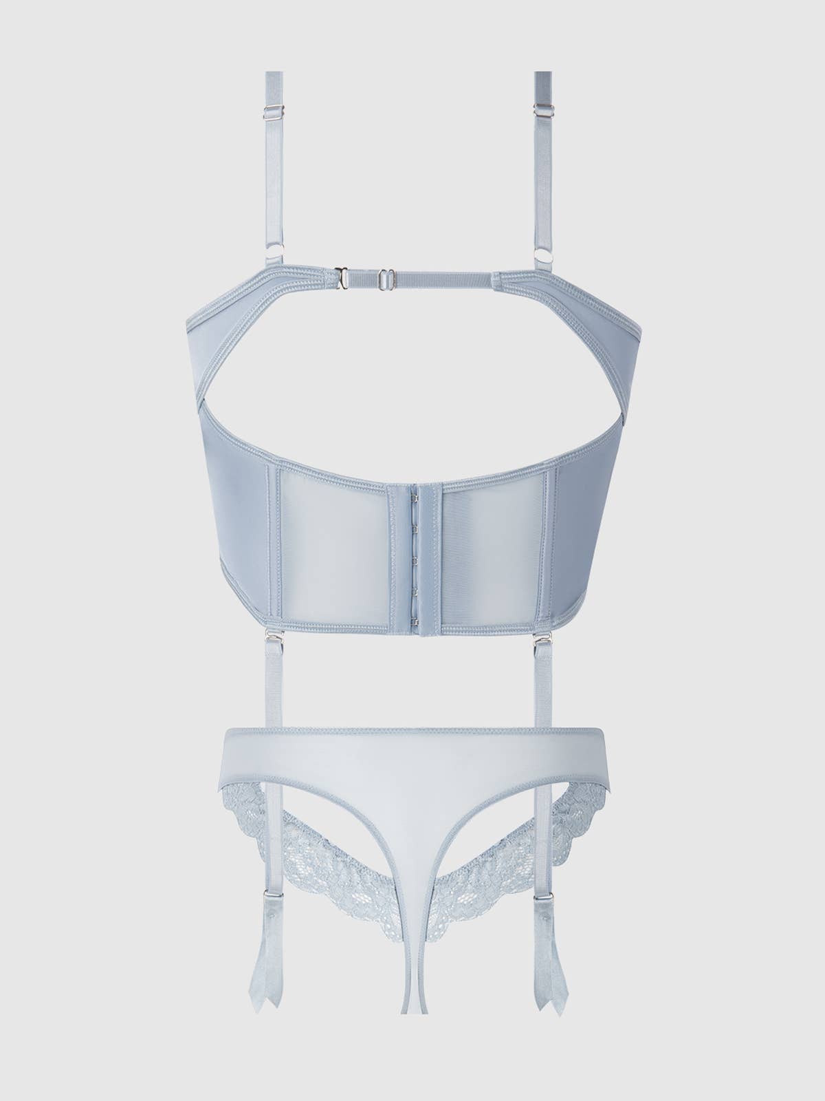 Sienna Satin & Lace Bustier & Cheeky Set