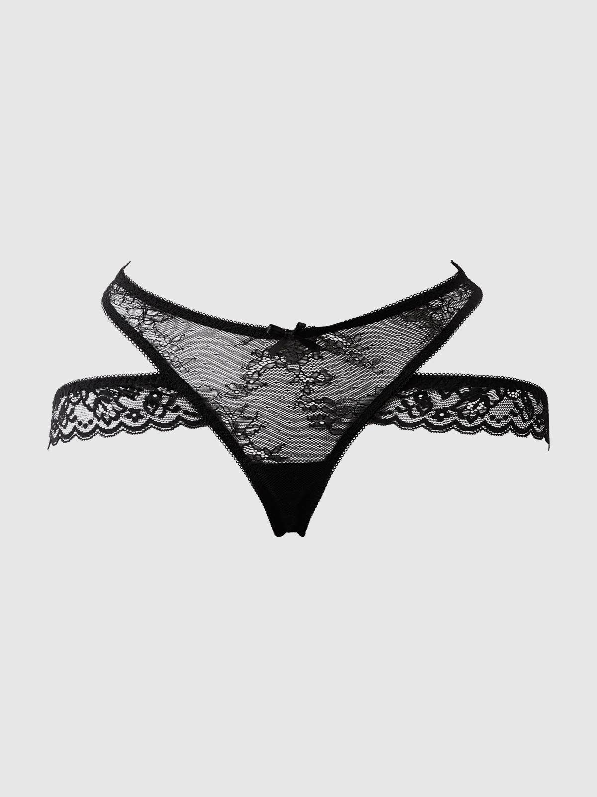 Kiki Backless Lace Tanga Panty — view 4 | Lavah Pleasure