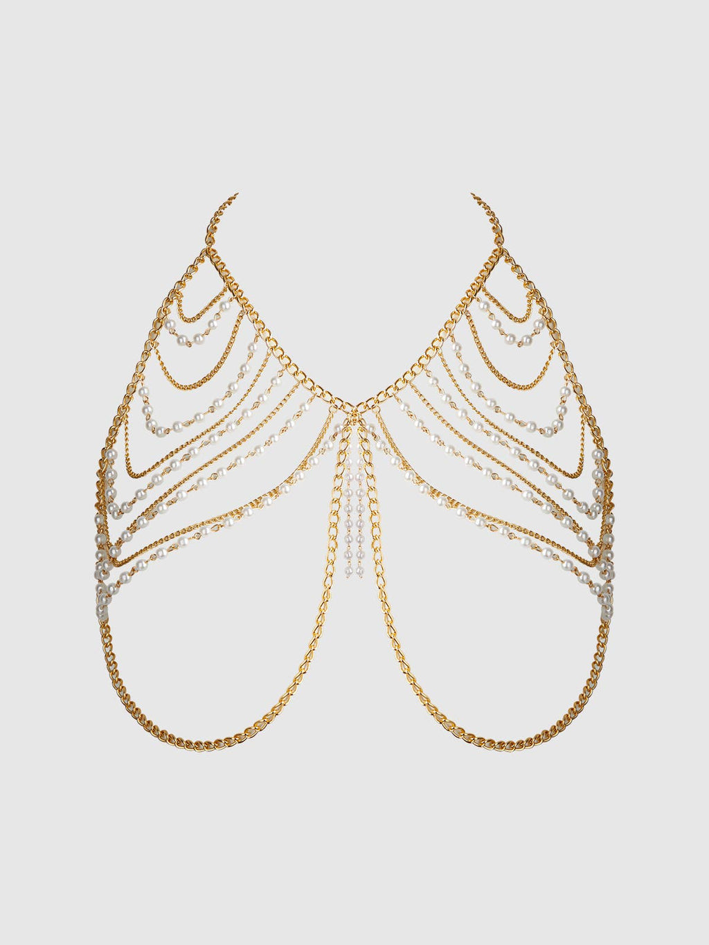 PEARL & CHAIN DRAPED BRALETTE