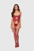 Eden Embroidered Lace Bustier & G-String Set — Panty | Lavah Pleasure