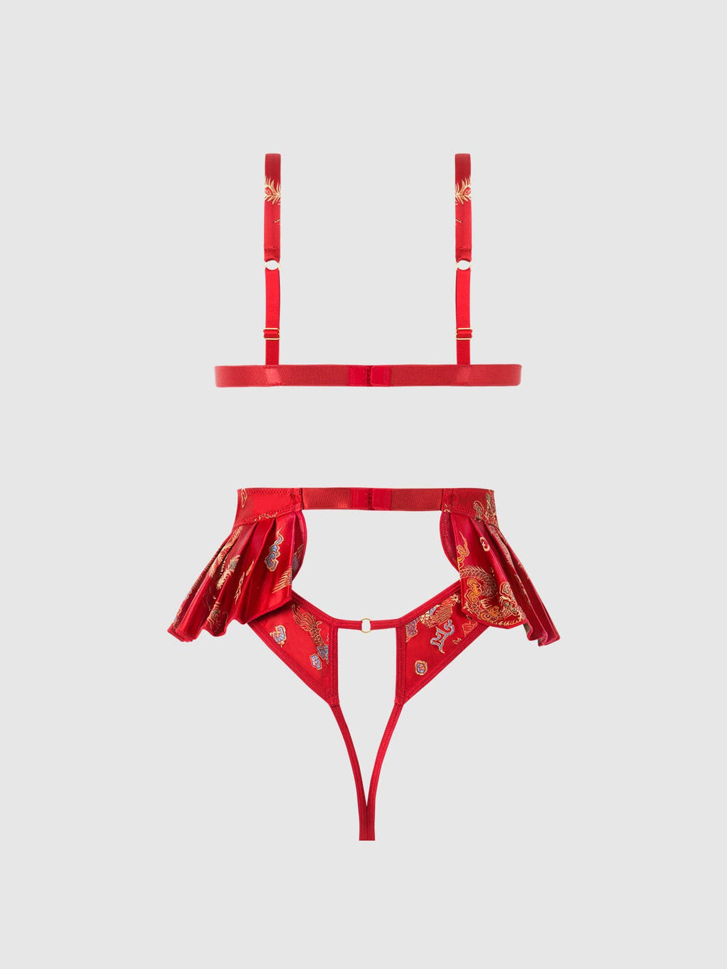 Dragon Satin Skirted Teddy