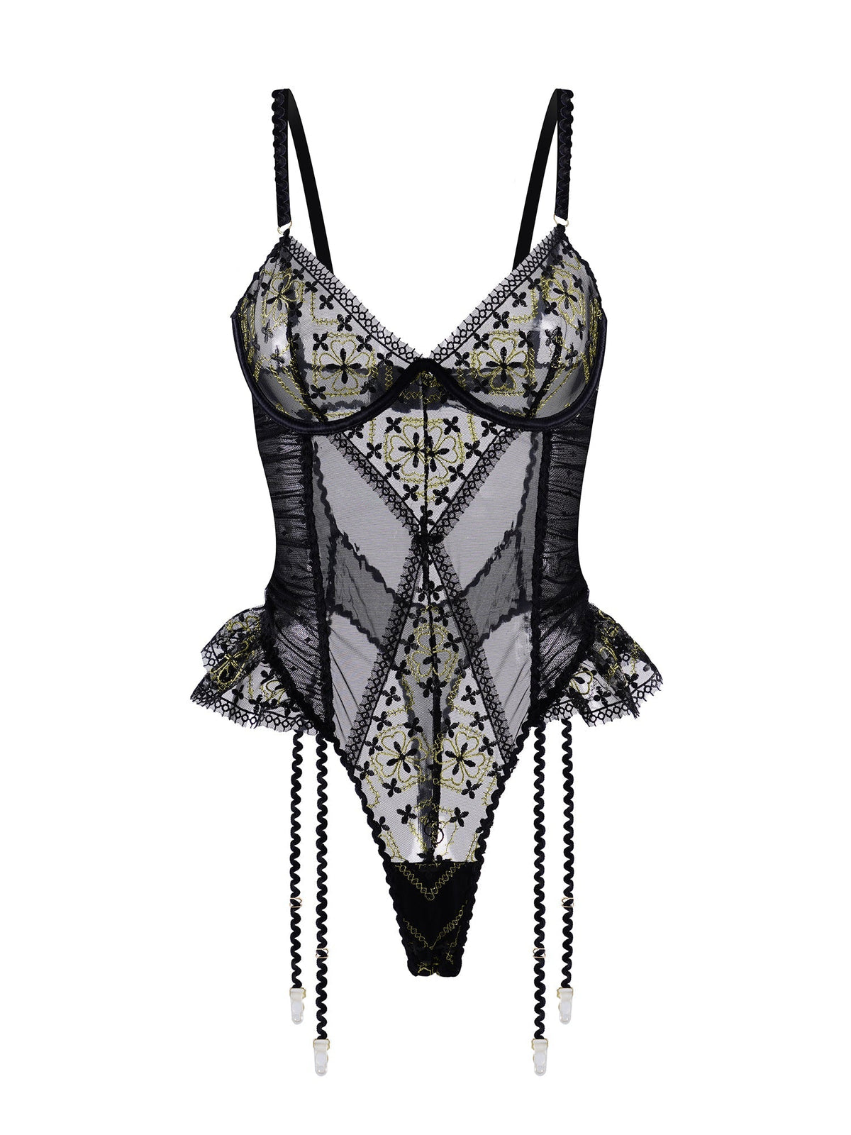 Anastasia Midnight Gold Bodysuit — view 4 | Lavah Pleasure