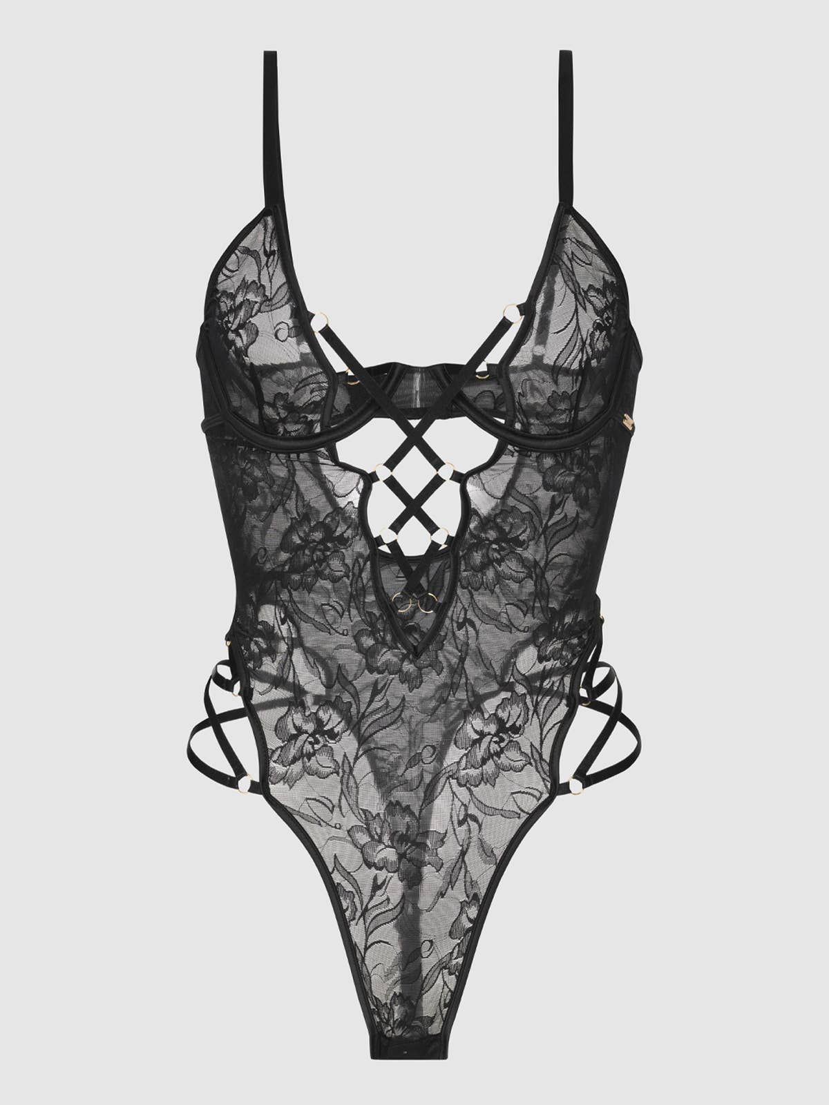 Flora Strappy Lace Teddy — view 5 | Lavah Pleasure