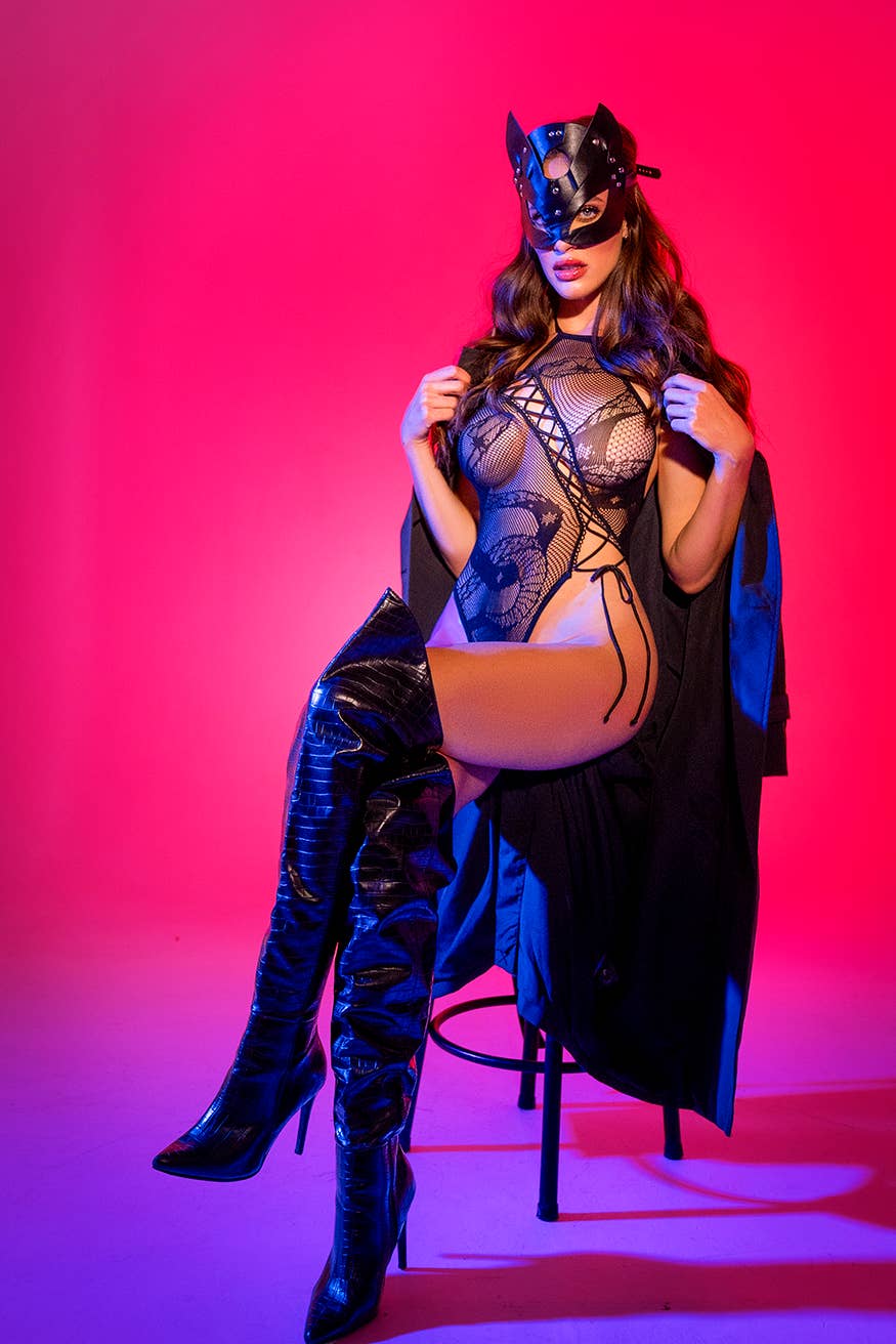 Snake Halter Fishnet Bodysuit — Bodysuit | Lavah Pleasure