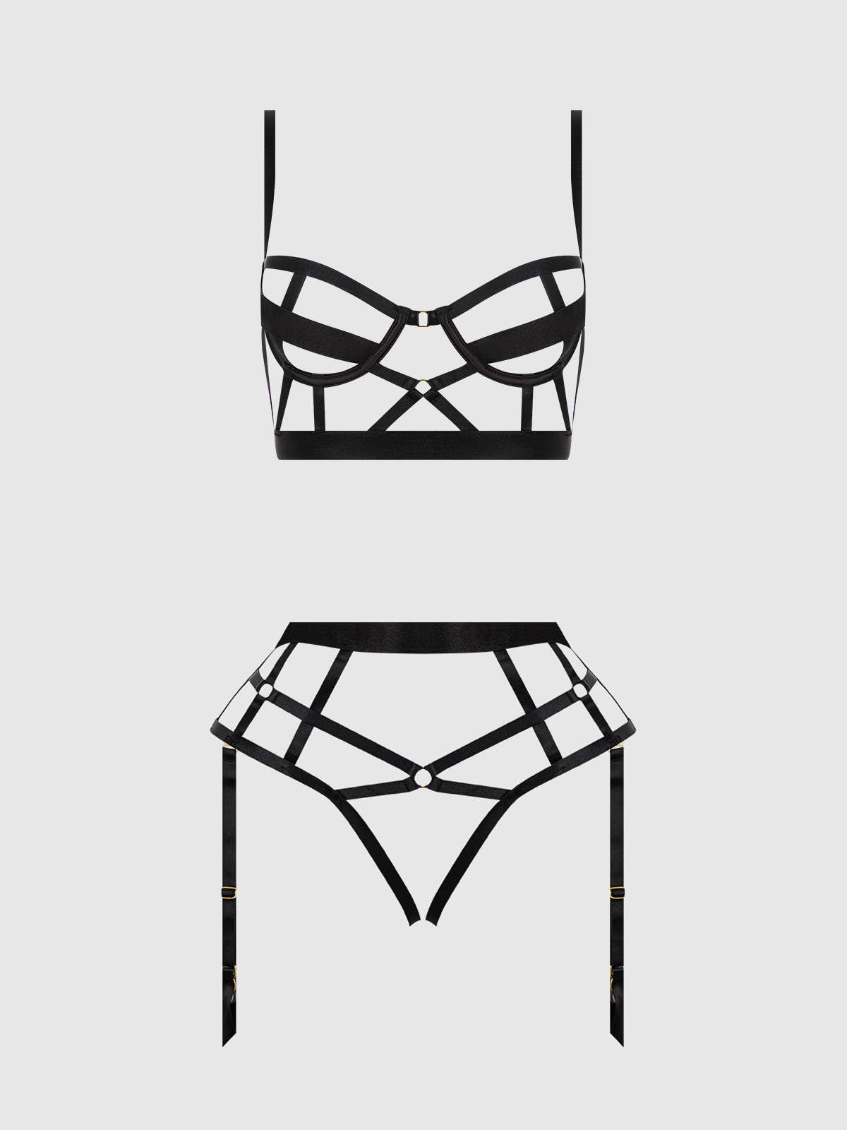 Devon Open Cup Bra & Crotchless Set — view 5 | Lavah Pleasure
