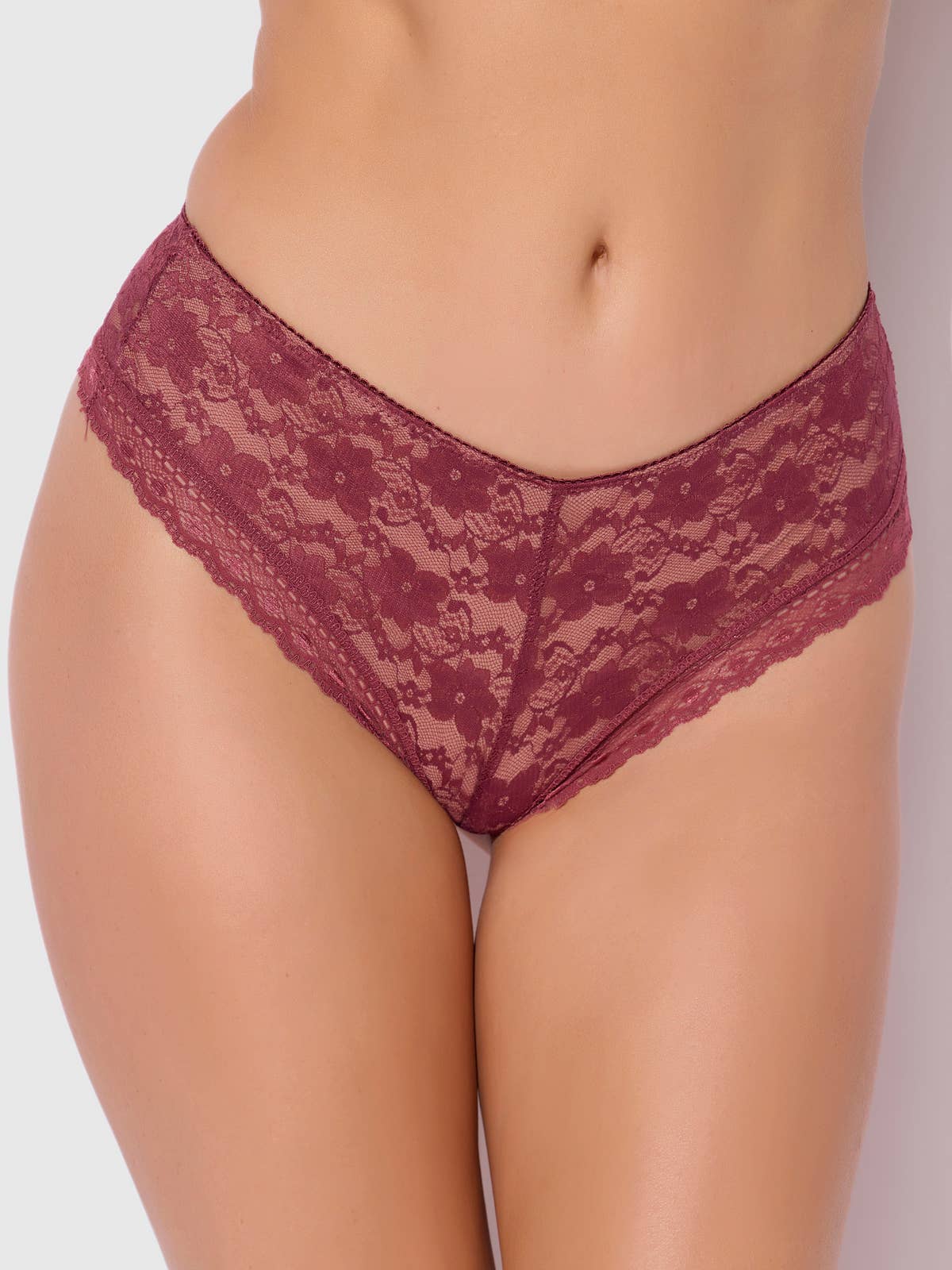 Caitlin Lace Cheeky With Mesh Lining — view 3 | Lavah Pleasure