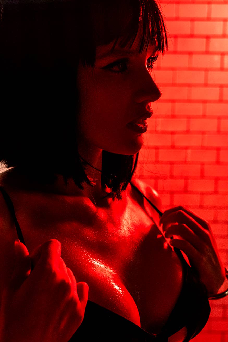 Velvet Eclipse Bodysuit with Mesh Panels — view 4 | Lavah Pleasure