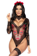 Day of the Dead Costume Sexy Catrina Bodysuit — Bodysuit | Lavah Pleasure