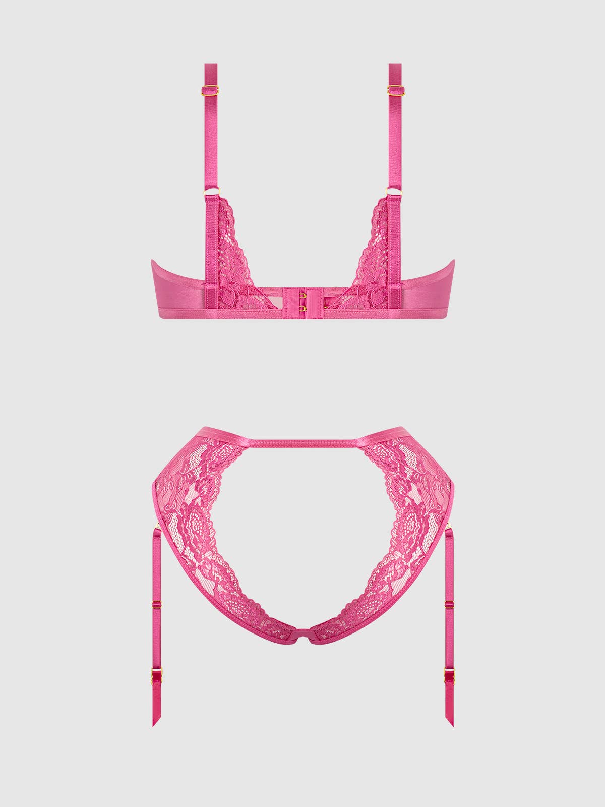 Harlow Lace Underwire Bra & High Waist Backless Panty Set — view 6 | Lavah Pleasure