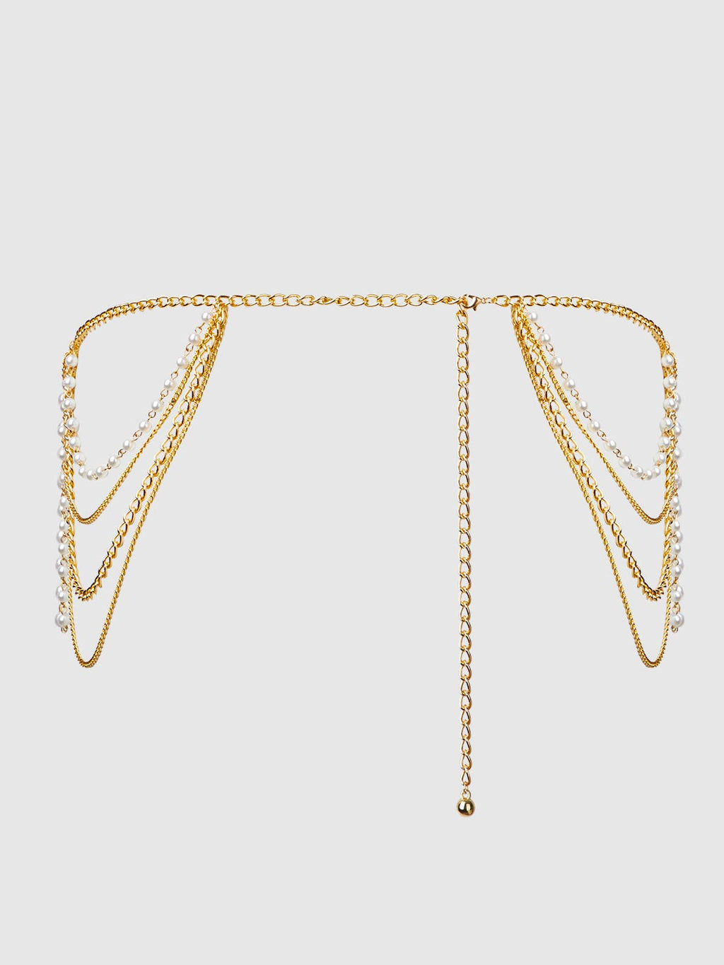 Pearl & Chain Draped Garter