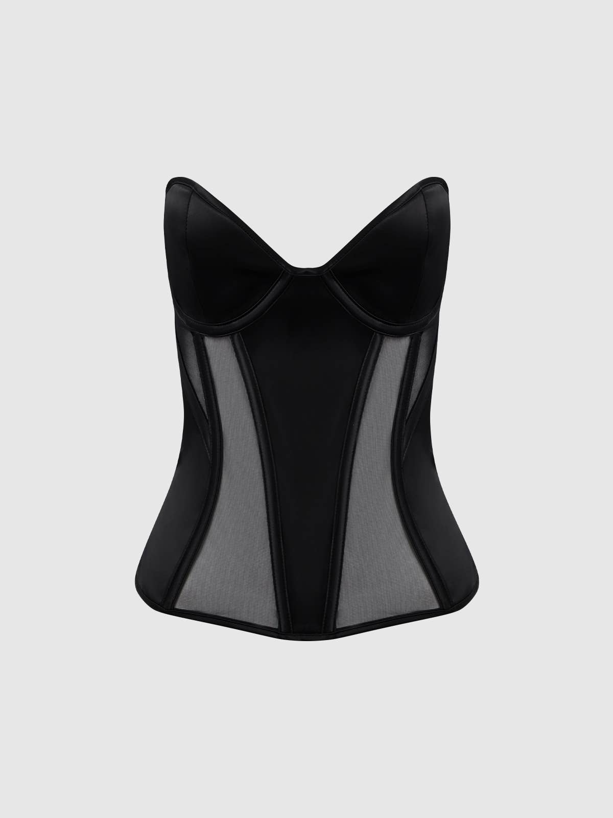 Juliet Satin & Mesh Underwire Corset — view 6 | Lavah Pleasure