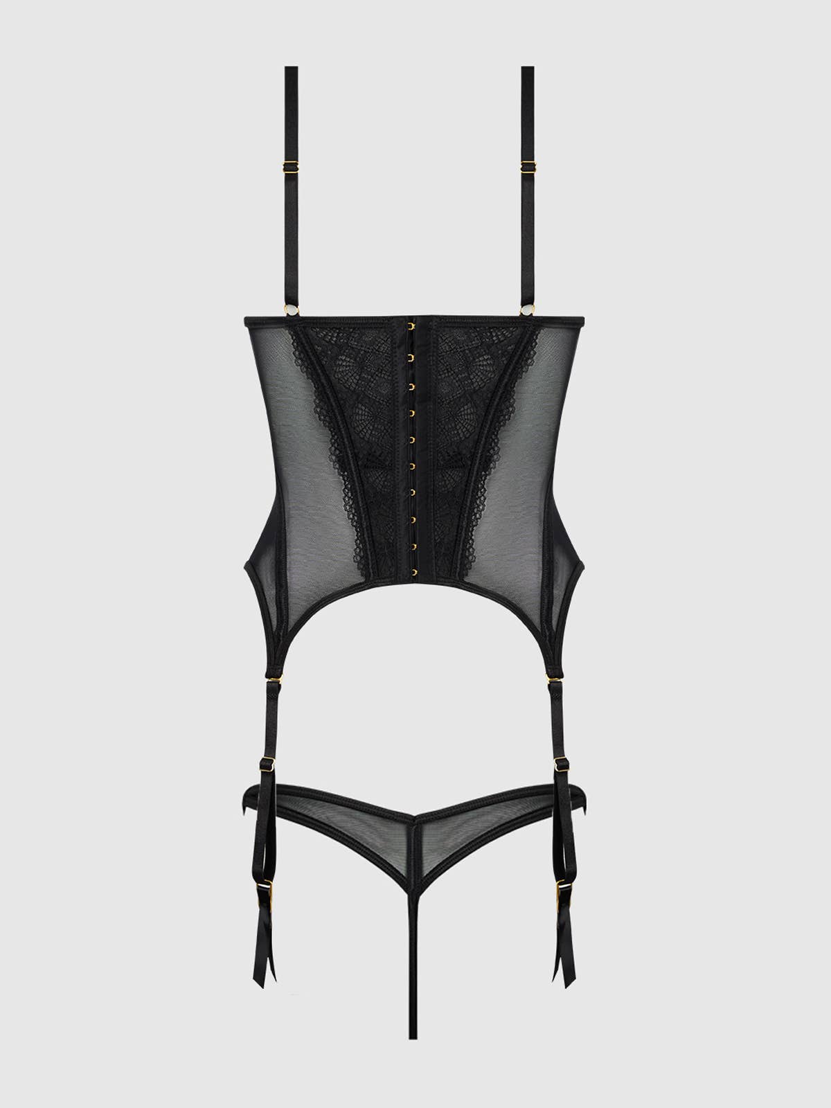 Vivienne Lace Corset & G-String Set — view 12 | Lavah Pleasure