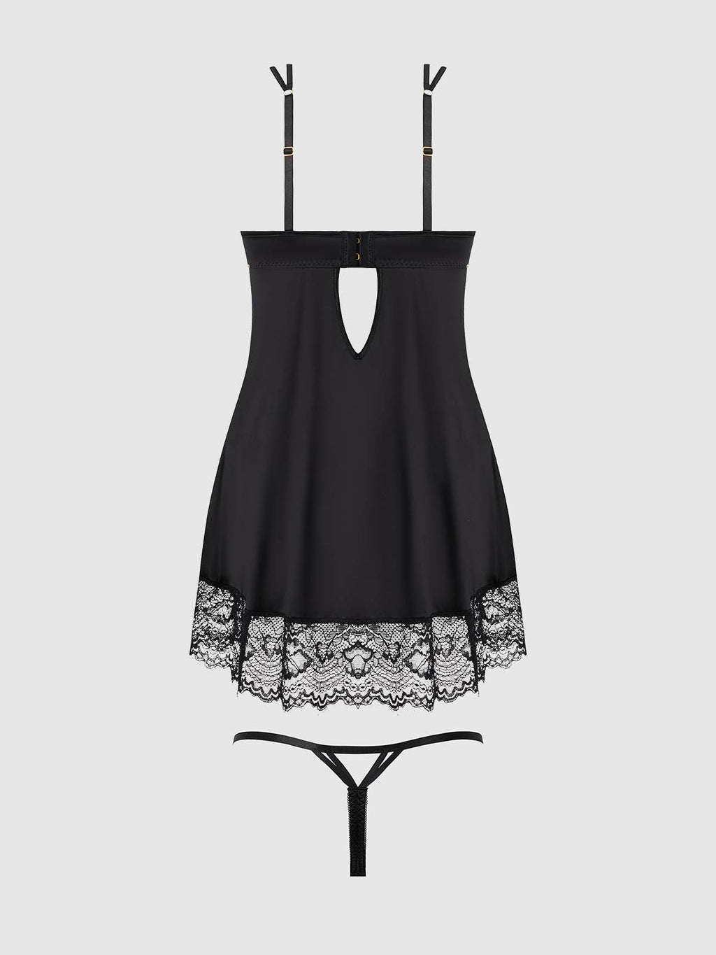 Issadora Lace Openable Cup Babydoll & G-String Set — view 13 | Lavah Pleasure