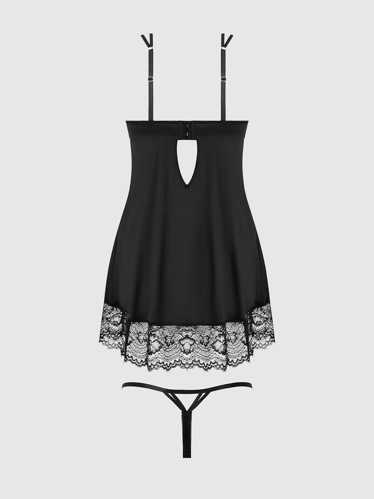 Issadora Lace Openable Cup Babydoll & G-String Set — view 13 | Lavah Pleasure