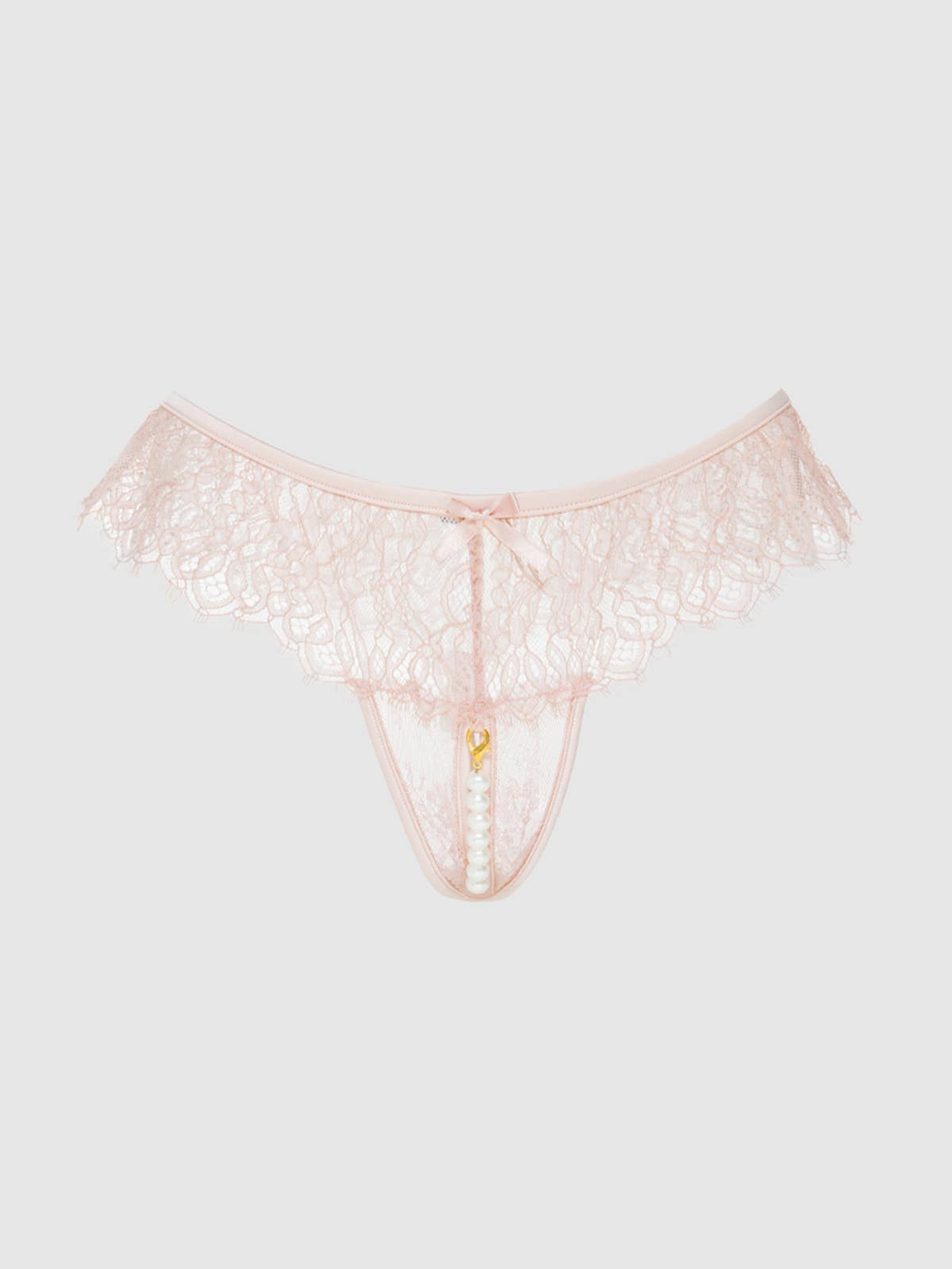 Jocelyn Lace & Pearl Crotchless Thong — view 11 | Lavah Pleasure