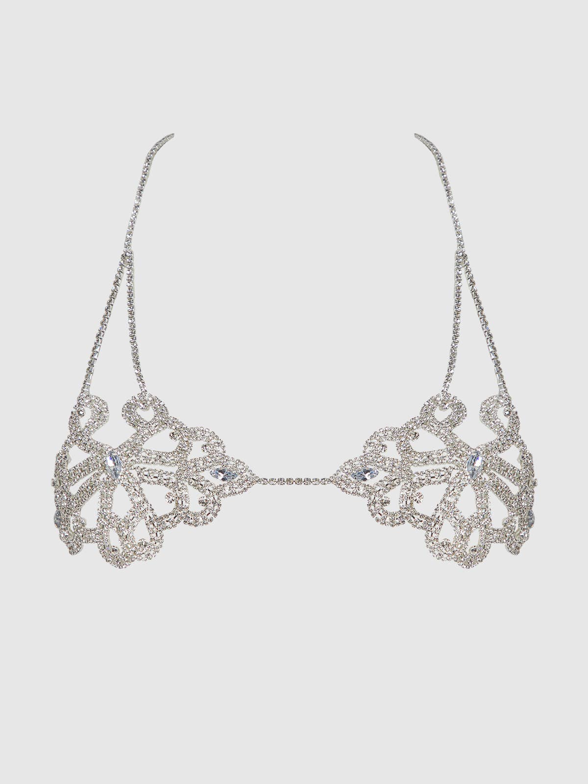 Rhinestone Swirl Knot Bralette