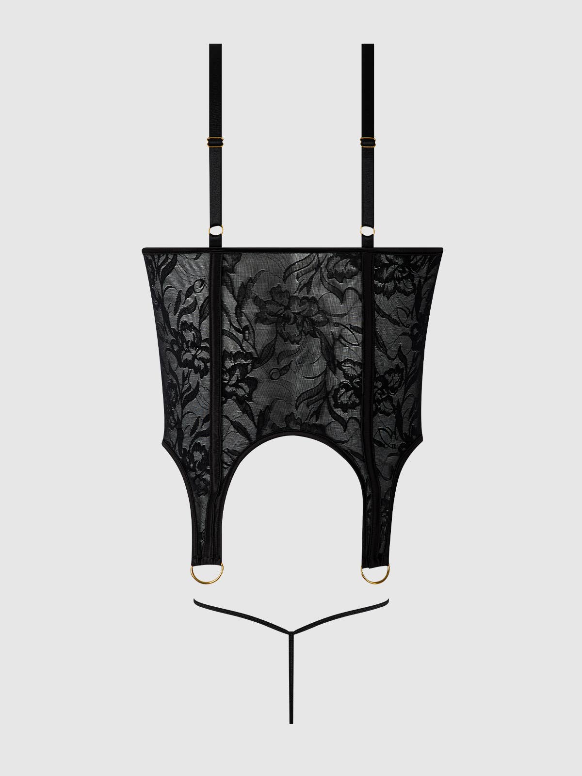 Flora Lace Bustier & G-String Set — view 5 | Lavah Pleasure