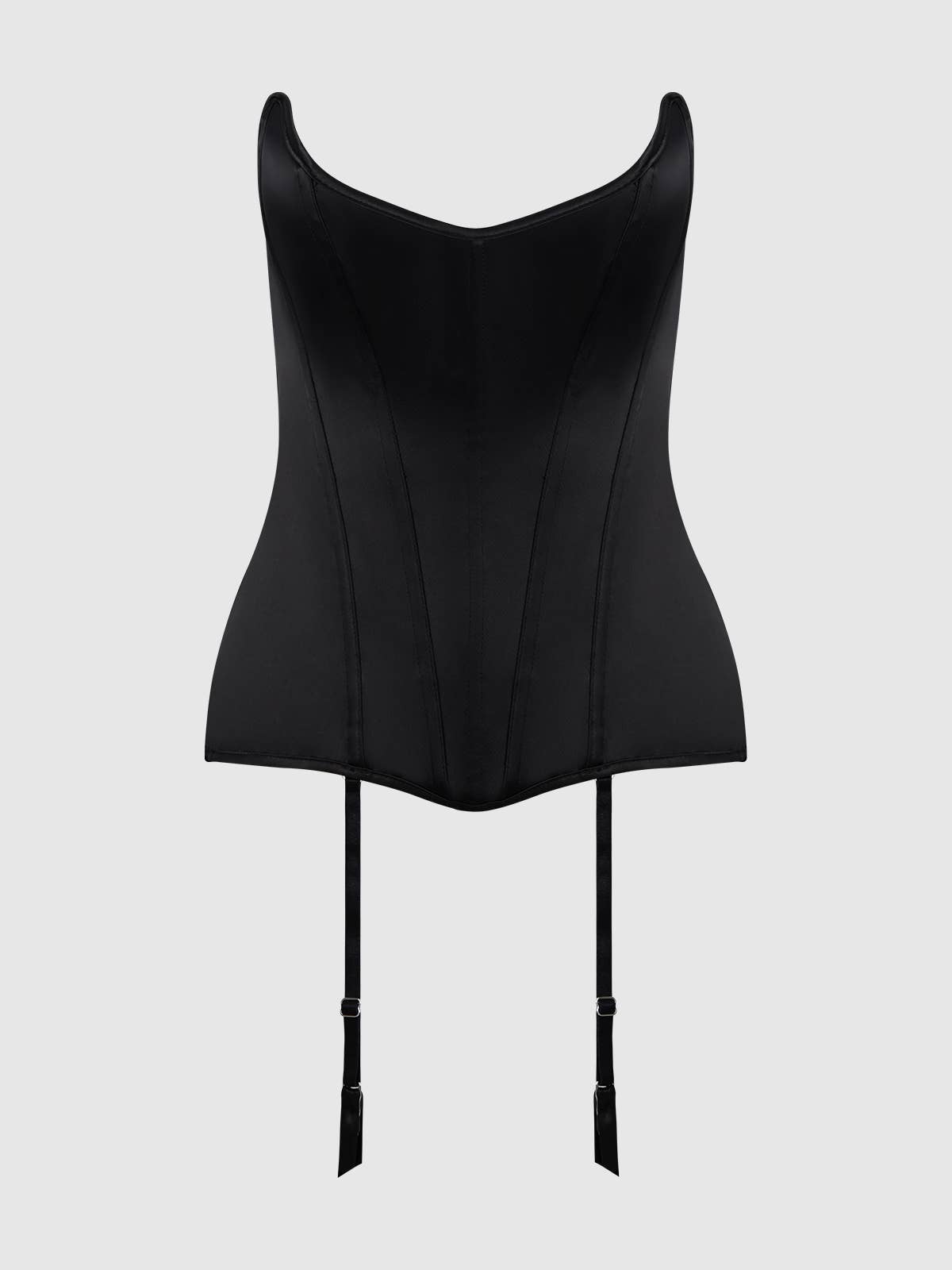 Juliet Satin Scoop Neck Corset — view 8 | Lavah Pleasure