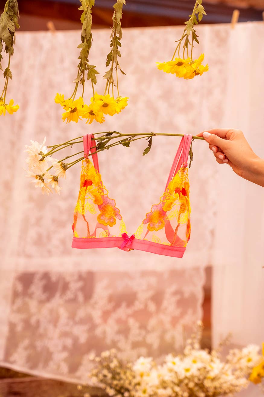 Solar Blossom Floral Bralette & Thong Set — view 10 | Lavah Pleasure