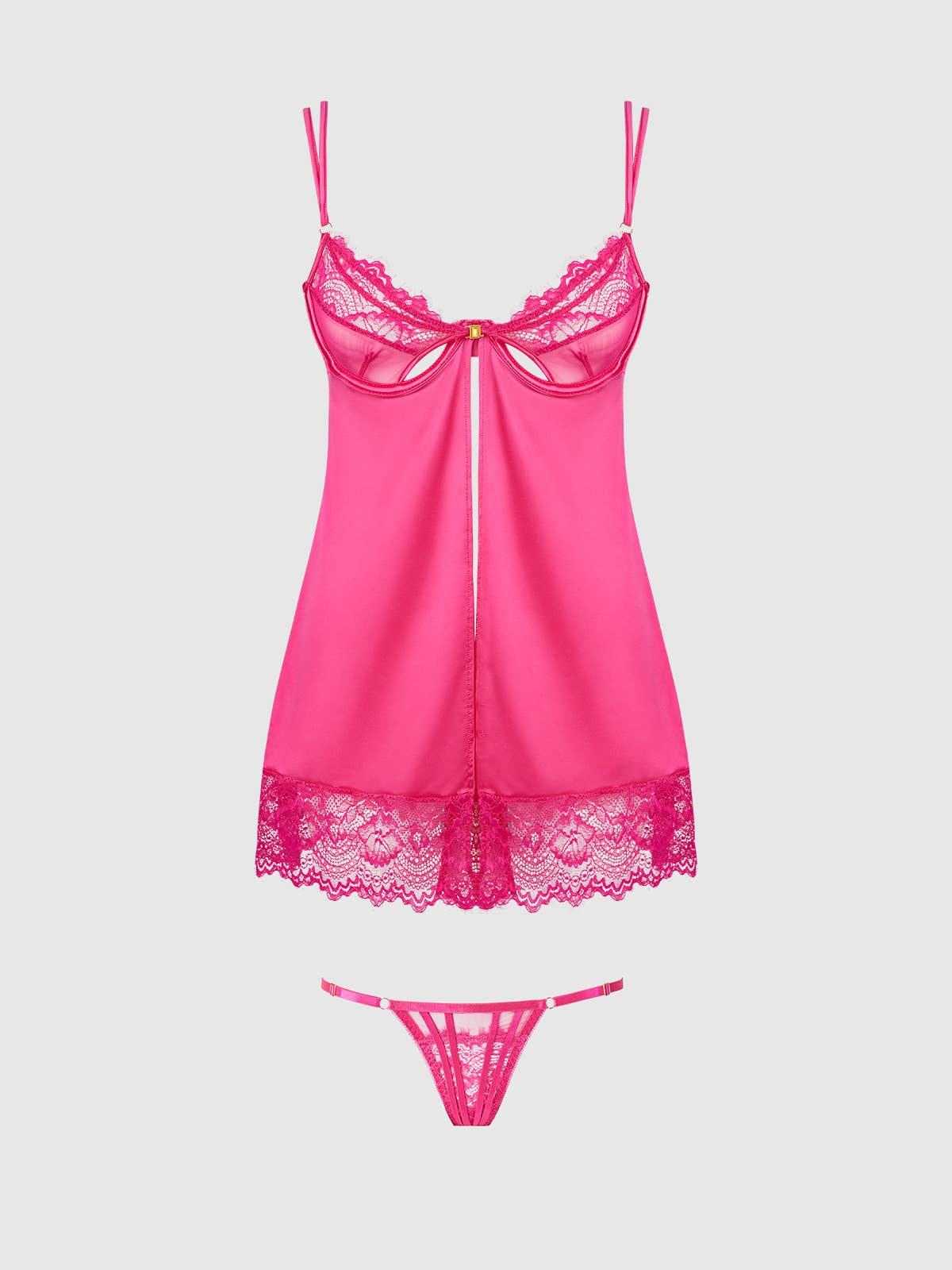 Issadora Lace Openable Cup Babydoll & G-String Set — view 5 | Lavah Pleasure