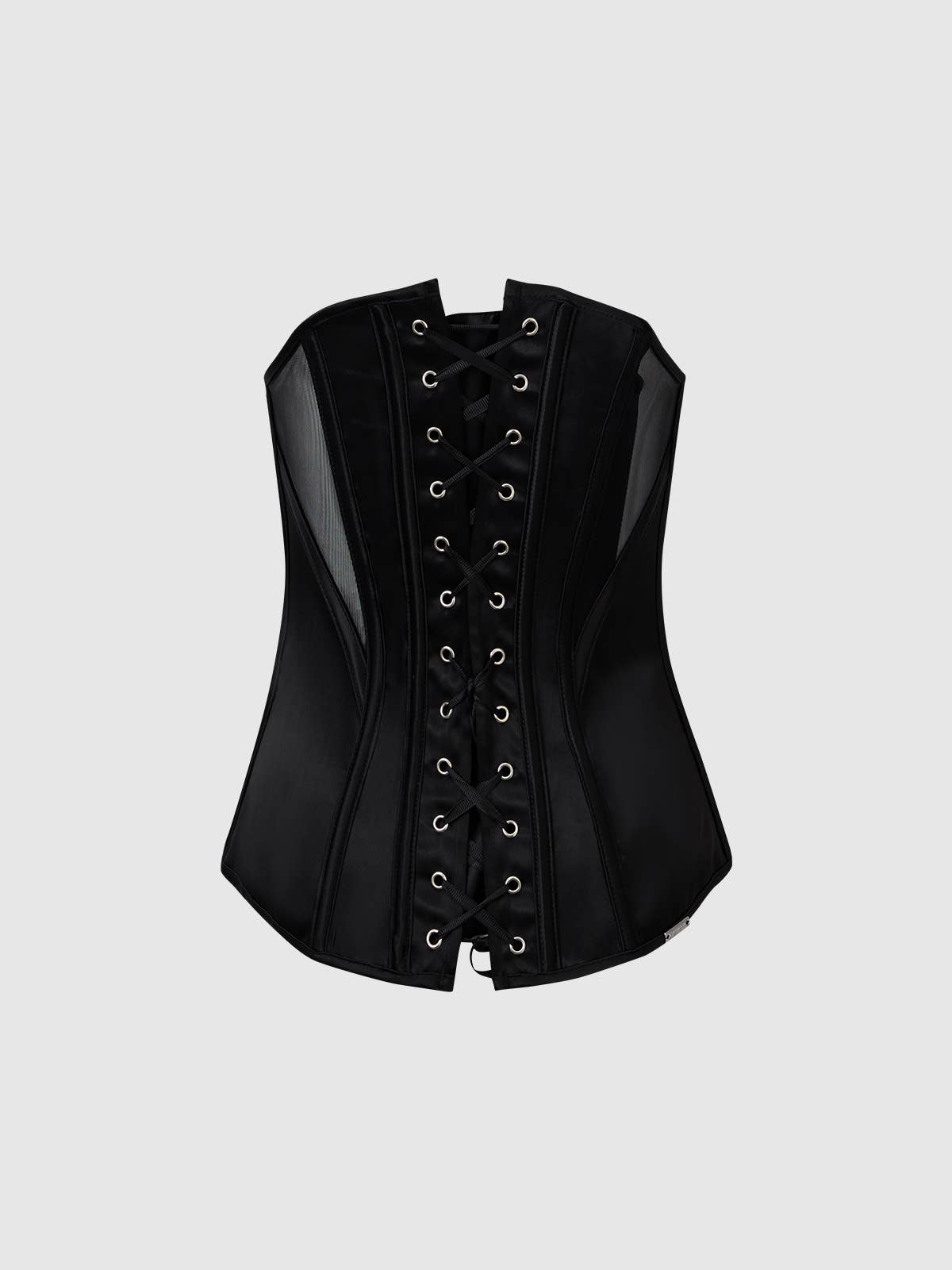 Juliet Satin & Mesh Underwire Corset — view 7 | Lavah Pleasure