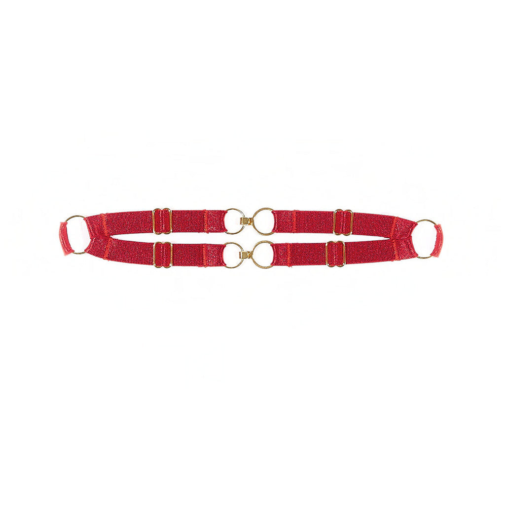 I`m Yours Double Elastic Strap Collar Red