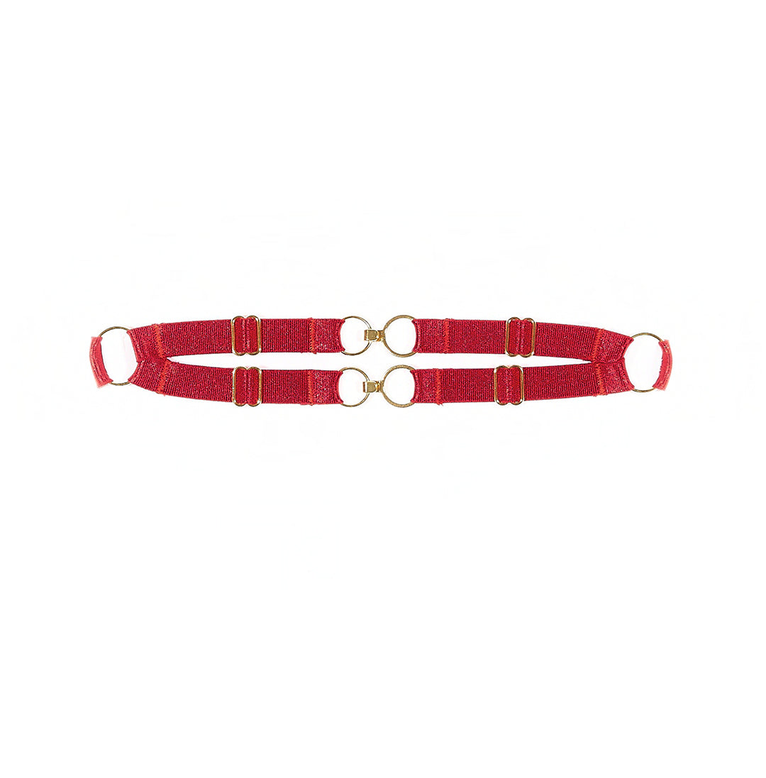 I`m Yours Double Elastic Strap Collar Red — Bondage | Lavah Pleasure