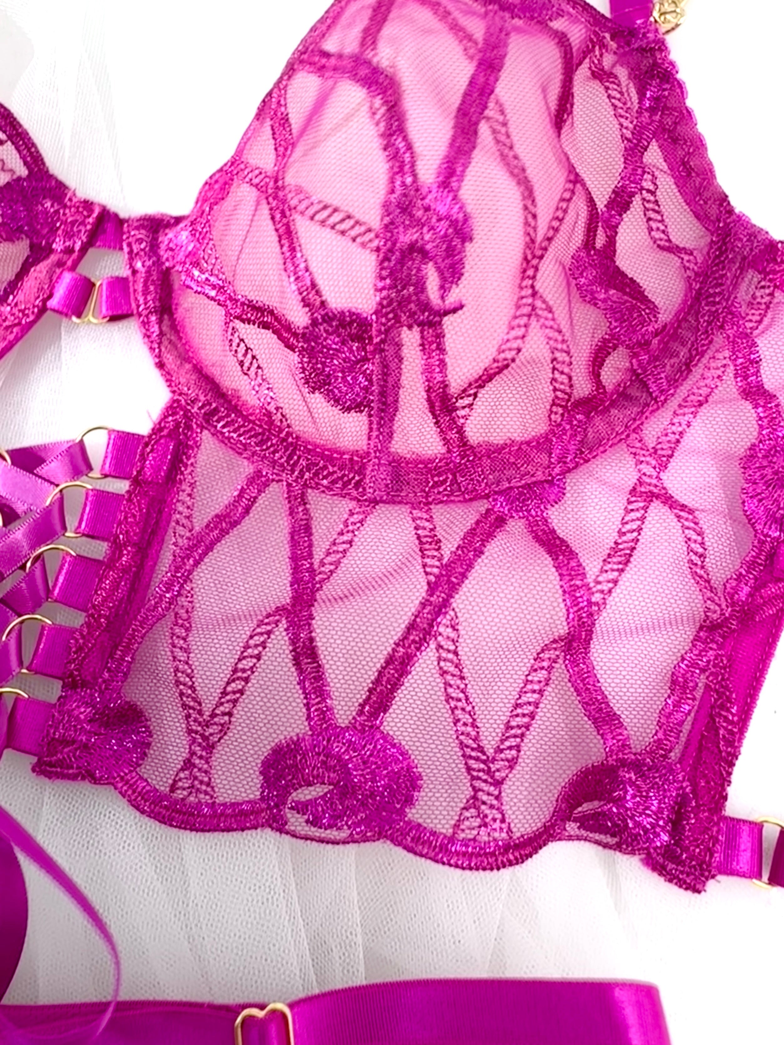 Adriana Rose Pink Adjustable Set — view 11 | Lavah Pleasure