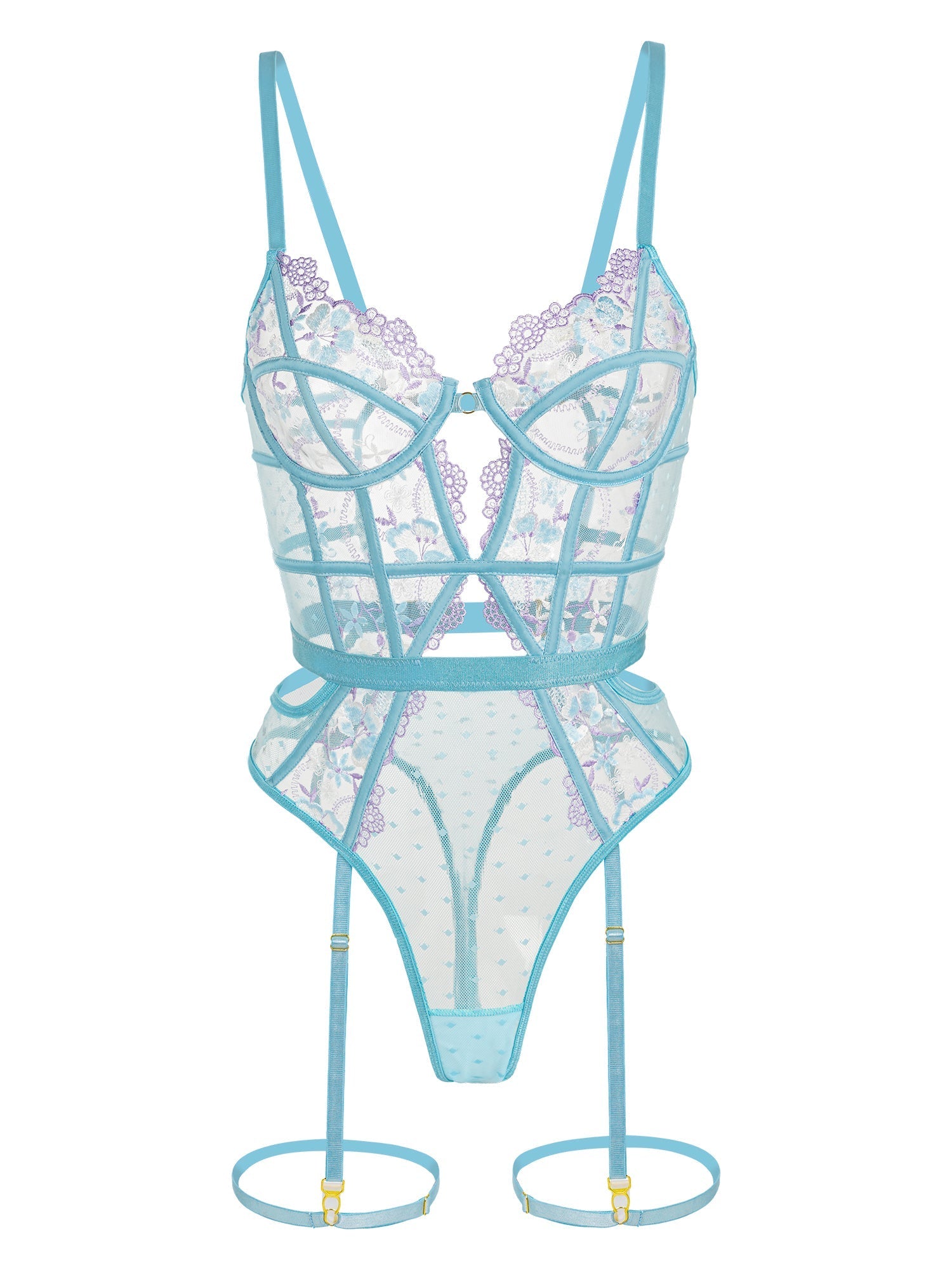 Indigo Dreams Floral French-inspired Sensual Bodysuit — view 11 | Lavah Pleasure