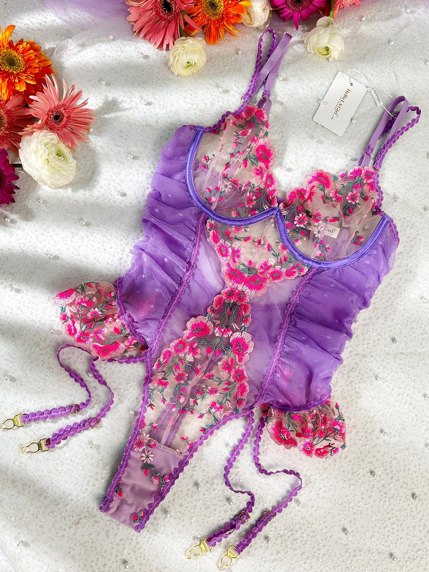 Seraphina Blossom Bodysuit — view 12 | Lavah Pleasure