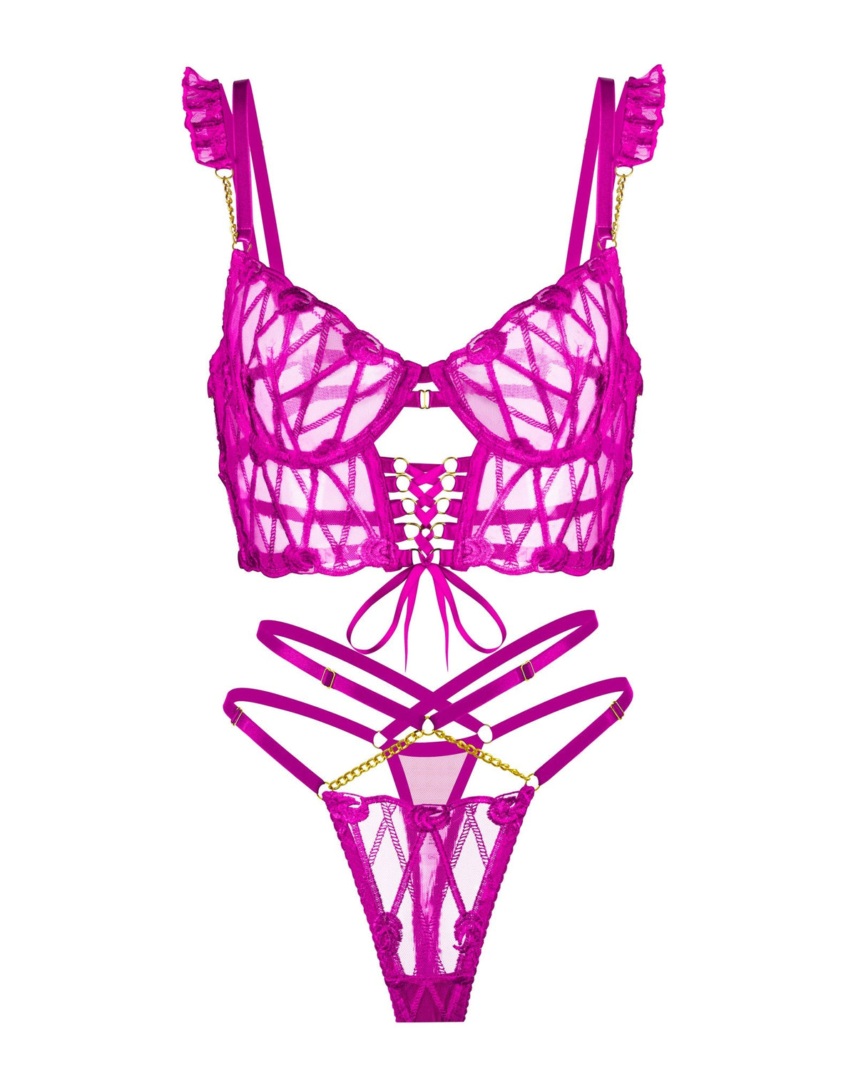 Adriana Rose Pink Adjustable Set — view 6 | Lavah Pleasure