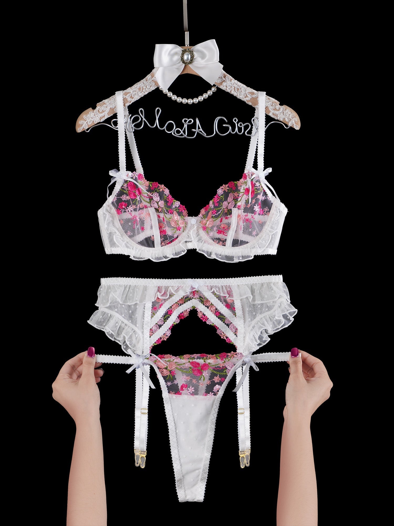 Emily Blossom Kiss Lingerie Set — view 11 | Lavah Pleasure