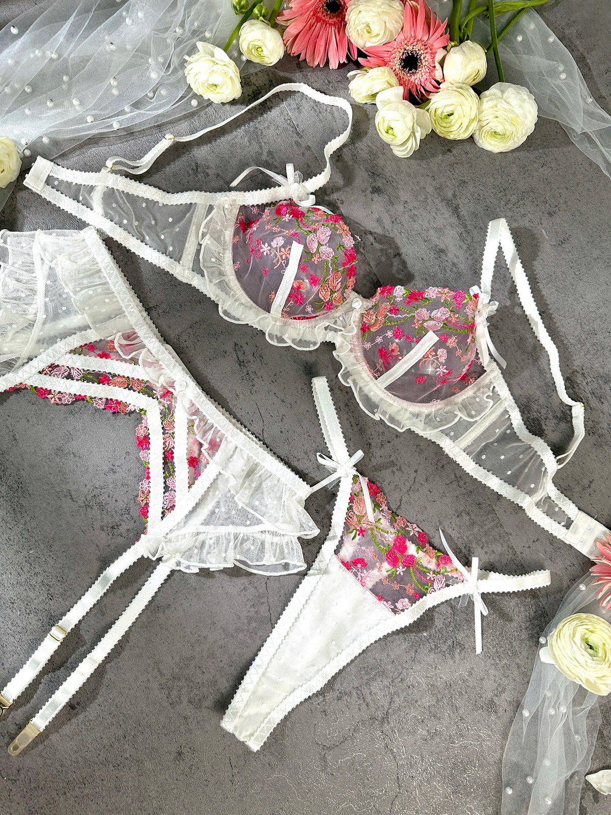Emily Blossom Kiss Lingerie Set — view 21 | Lavah Pleasure