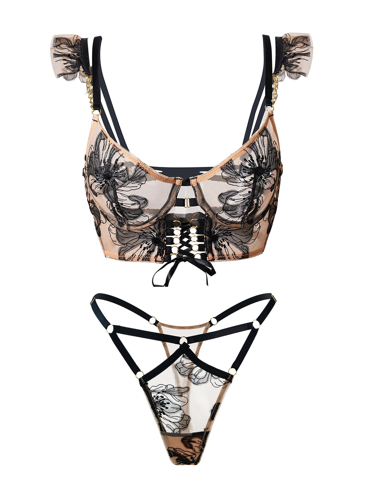 Diana Black Sculpting Body Lingerie Set — view 5 | Lavah Pleasure