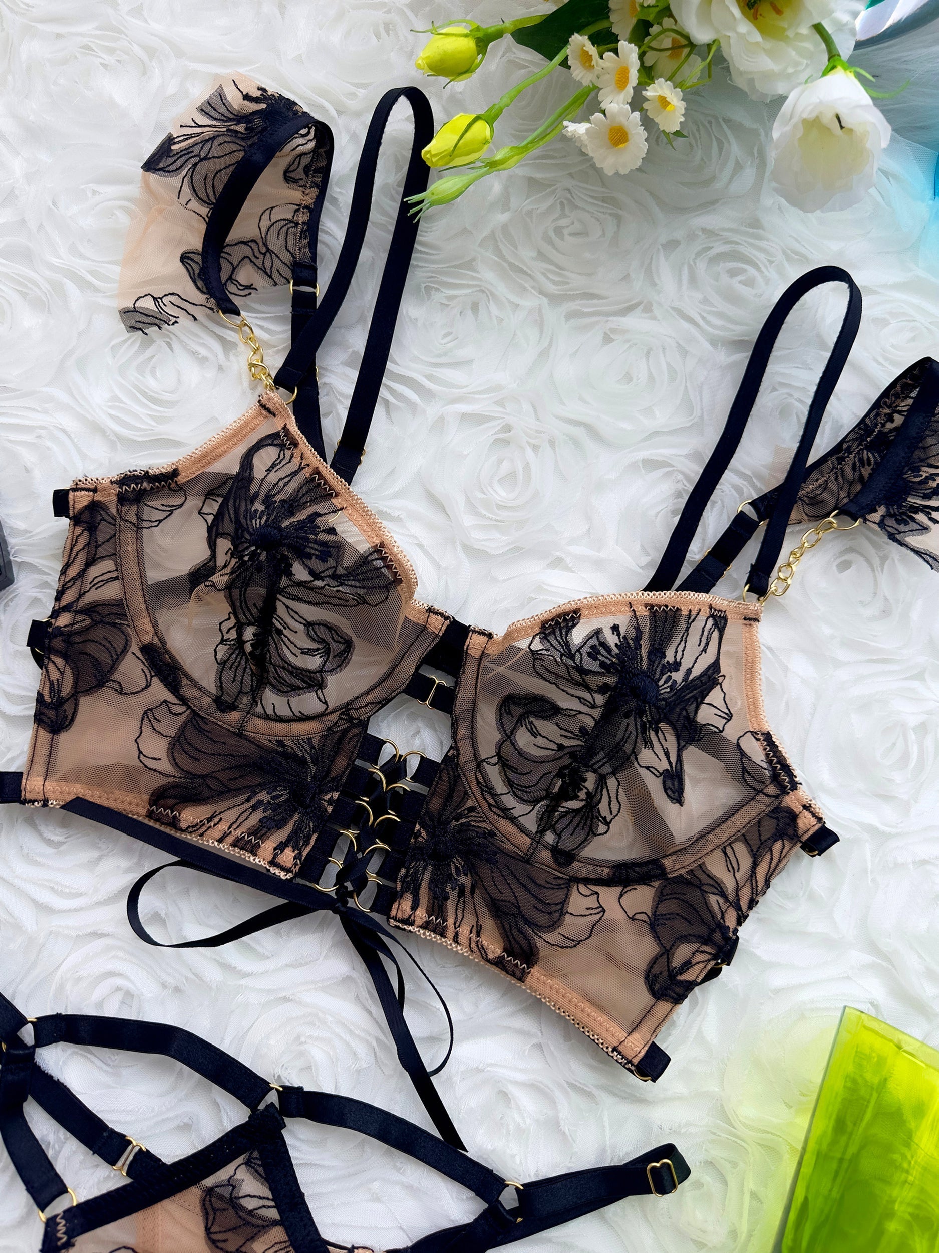 Diana Black Sculpting Body Lingerie Set — view 7 | Lavah Pleasure