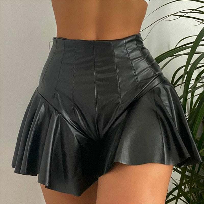 High Waist Ruffle Hem Shorts