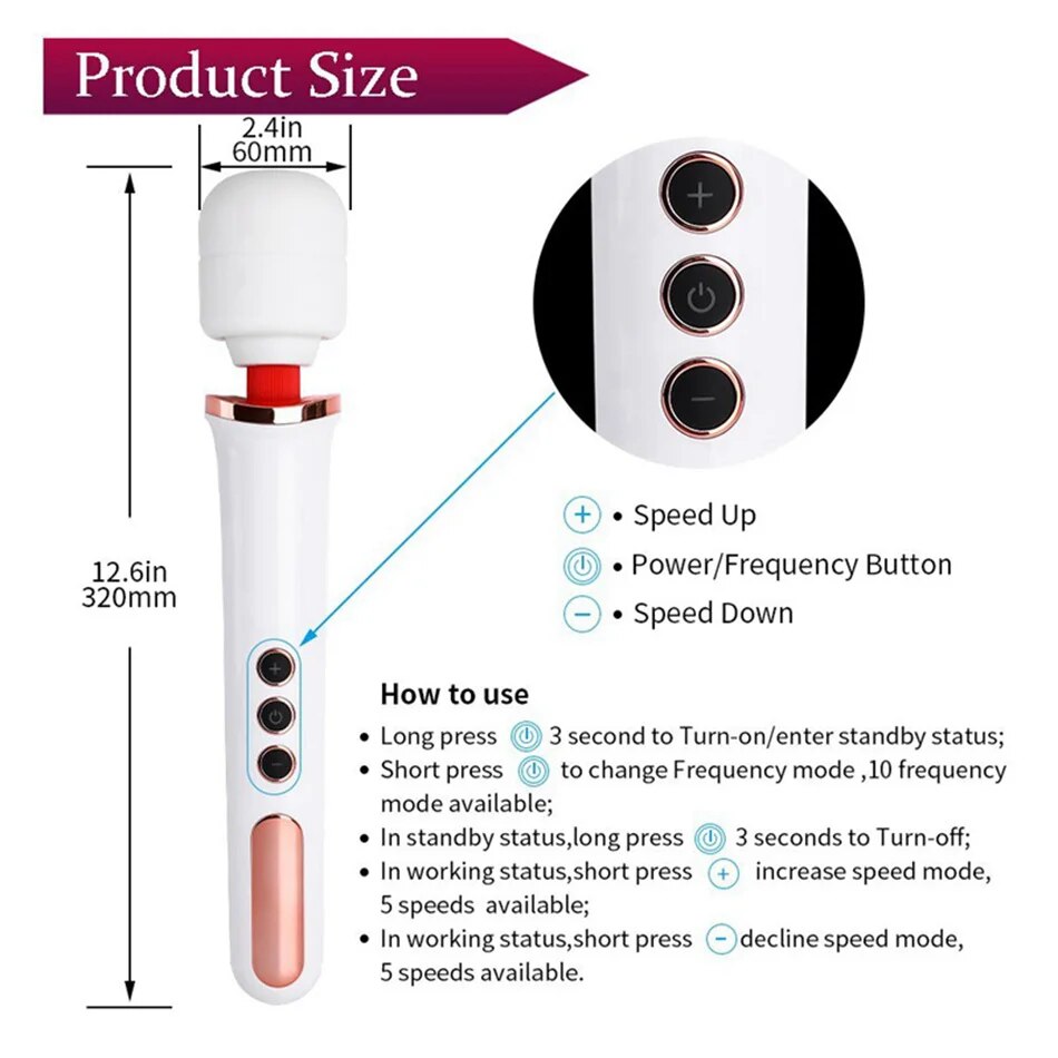 Wireless Magic Wand Massager — view 5 | Lavah Pleasure