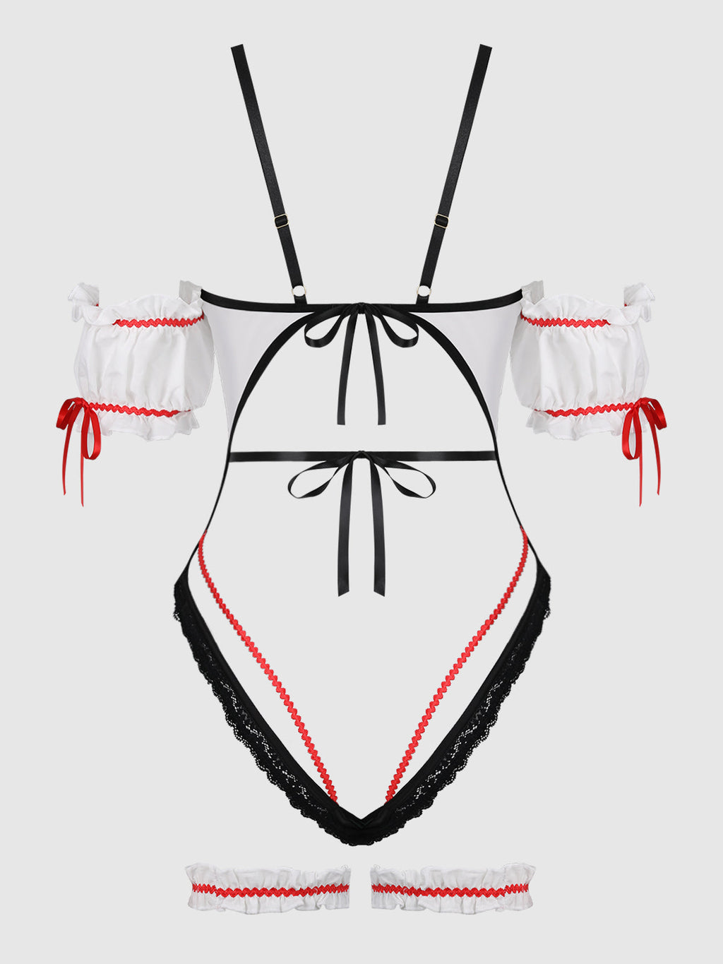 Biergarten Babe Open-Cut Teddy With Detachable Garters