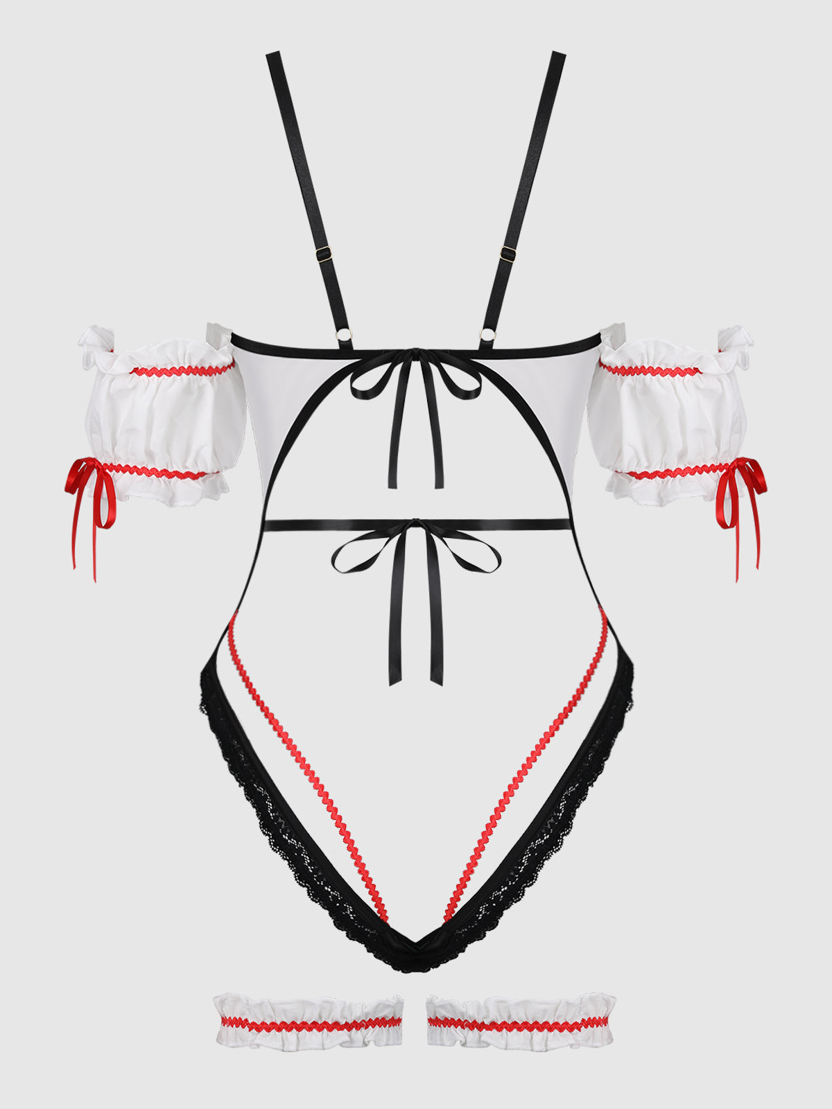 Biergarten Babe Open-Cut Teddy With Detachable Garters