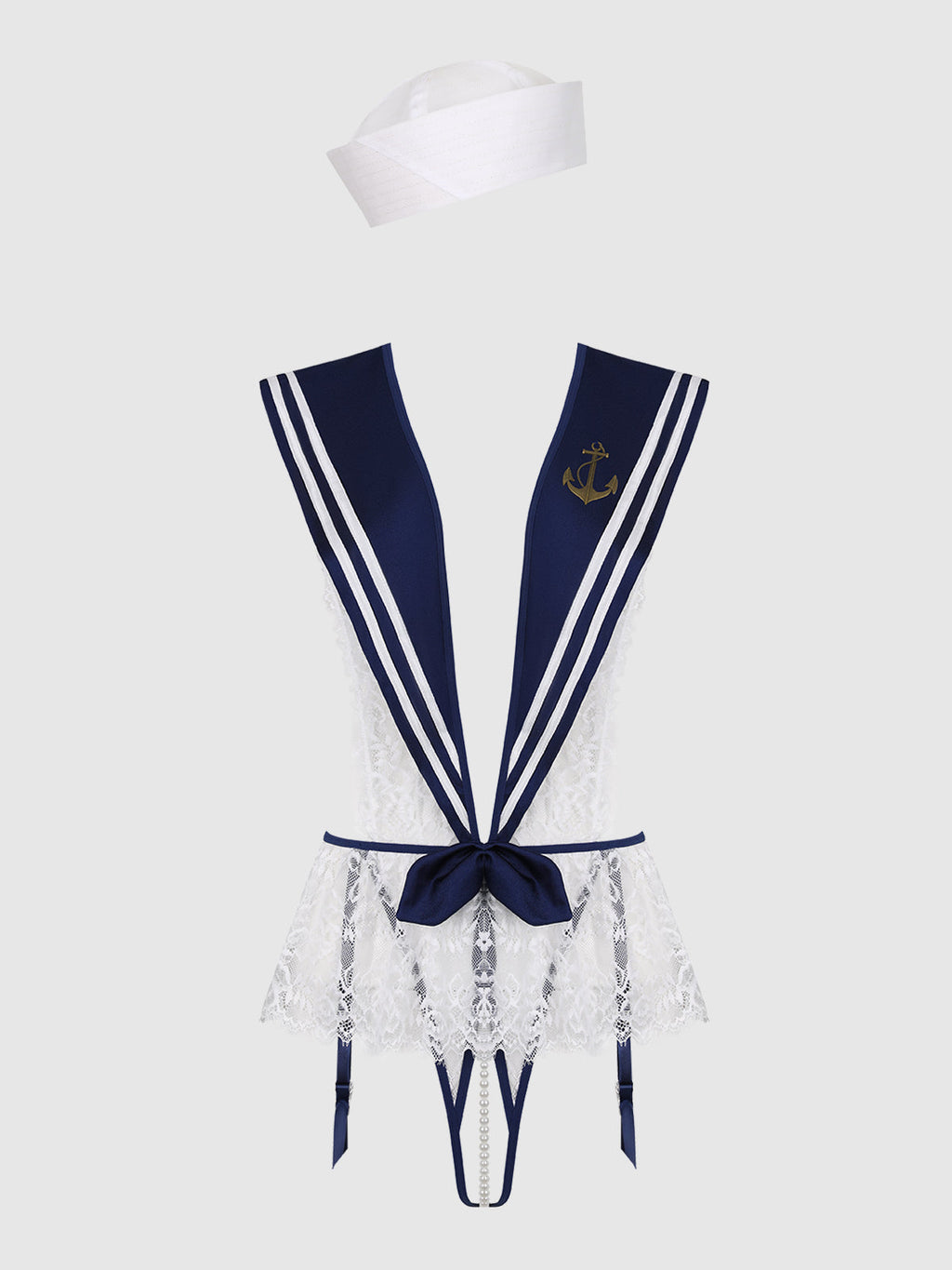 High Tied Sailor Open-Cut Teddy With Hat