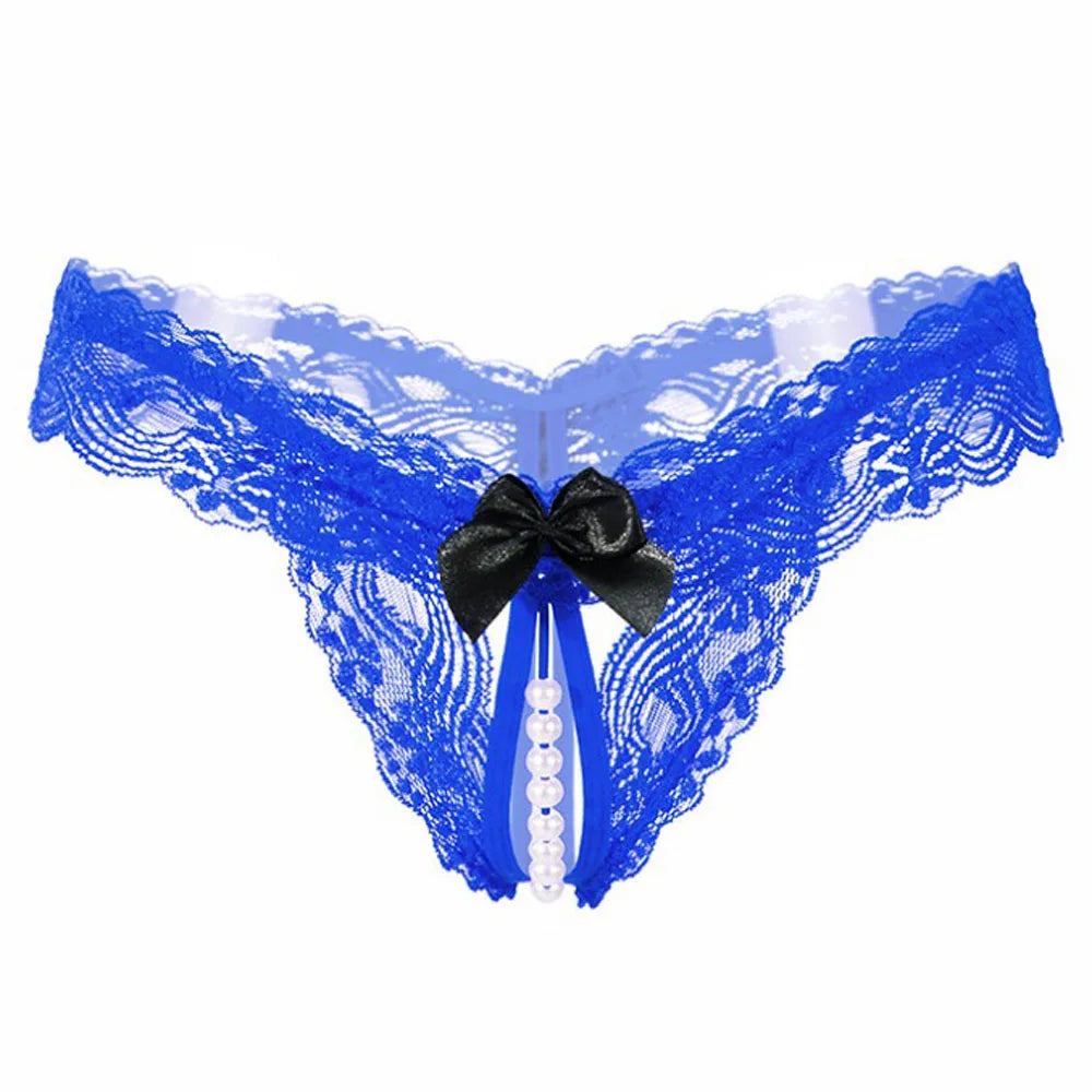 Pearl & Lace Crotchless Panty — view 4 | Lavah Pleasure