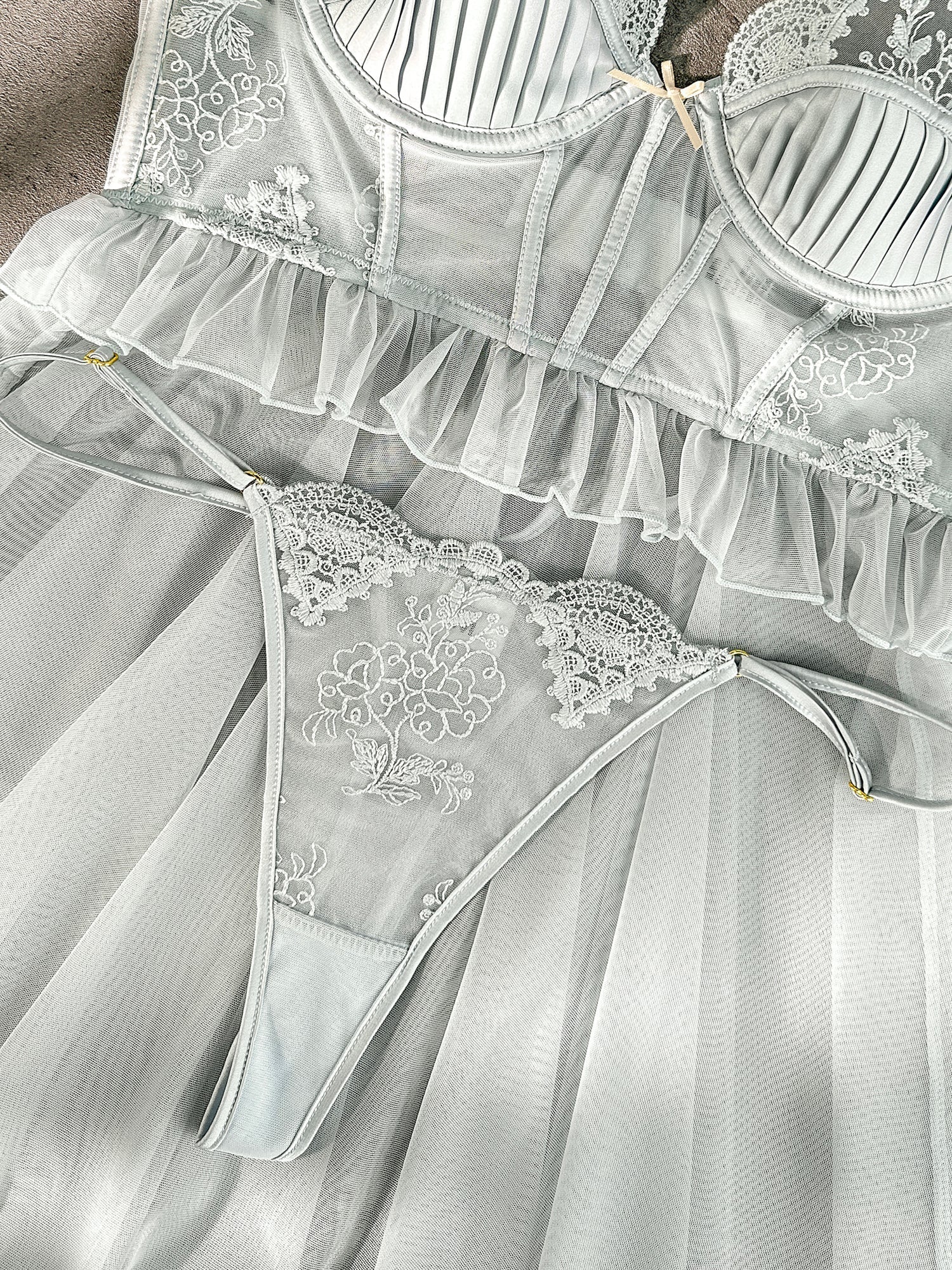 Elegant Embroidered Lace Slip Dress — view 9 | Lavah Pleasure