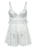 Elegant Embroidered Lace Slip Dress — view 2 | Lavah Pleasure